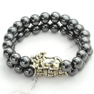 FENG SHUI PIXIU & 6 Syllable Mantra with HEMATITE 2pc Wealth set